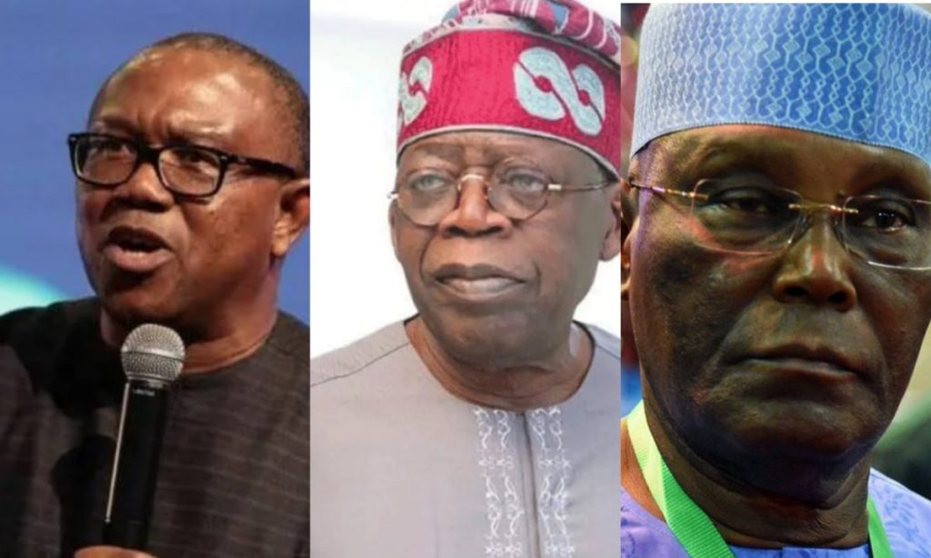 Tinubu, Atiku And Peter Obi